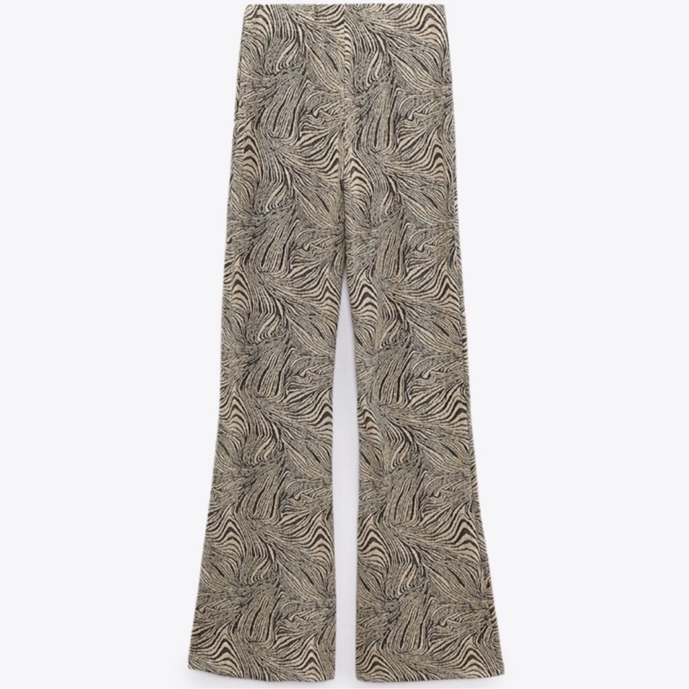 Zara Swirly Wide Leg Leopard Print Pants